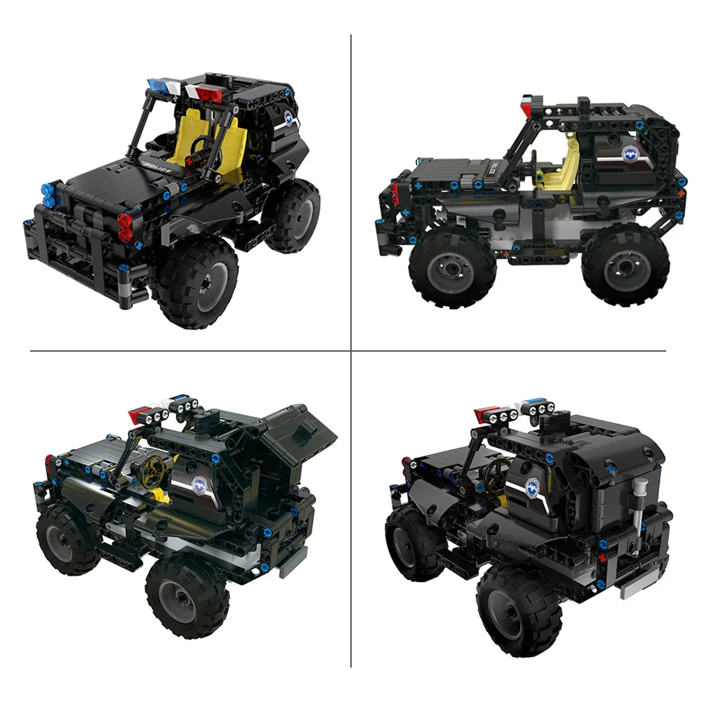 DIY Собранный автомобиль дистанционного управления 2,4G 1/18 четырехходовой RC сборные блоки электрический военный патрульный автомобиль 336 шт игрушки подарки для мальчиков