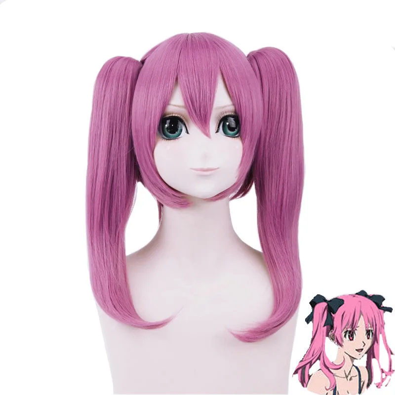 

Akuma No Riddle Haru Ichinose Medium Long Straight Cosplay Wig For Women Anime Synthetic Hair Purple Two Claw Clip Ponytail