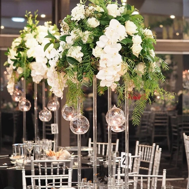 

80cm tall)Hot sale elegant square shape acrylic mirror top and bottom wedding centerpiece for wedding event occasion yudao1218