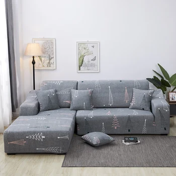 

2 Pieces Covers For Corner Sofa Chaise Longue Covers Universal Stretch Elastic L Shaped Sofa Cover Solid Color Living Room Cover