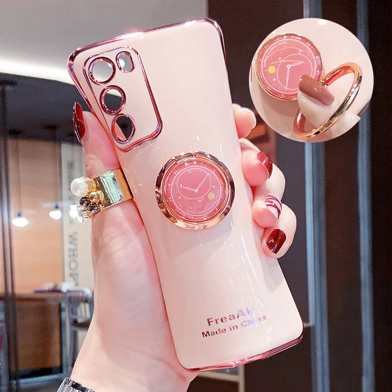 samsung cute phone cover Ốp Lưng Dành Cho Samsung Galaxy Samsung Galaxy Note 20 Cực S20 FE S10 A6 A7 A8 Plus J4 J6 J8 Thủ Mạ Mềm Mại nhẫn Giá Đỡ Bao Bọc Điện Thoại samsung silicone