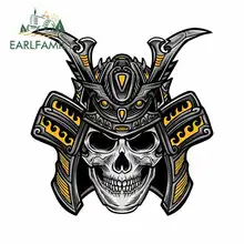 

EARLFAMILY 13cm x 12.4cm For Samurai Skull Funny Car Stickers Fashion Decal Waterproof Scratch-proof Sticker Body For Car