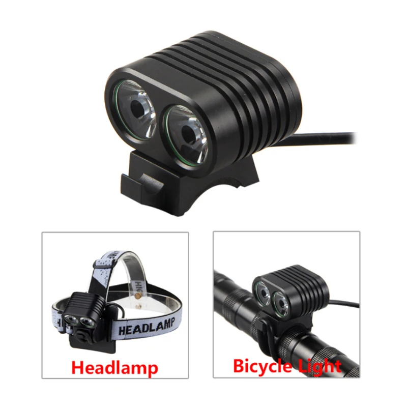 Super bright 8000 Lumen 2 x XM-L2 LED Aluminium Waterproof Cycling Front Bicycle Bike light Headlight 4 Modes Headlamp
