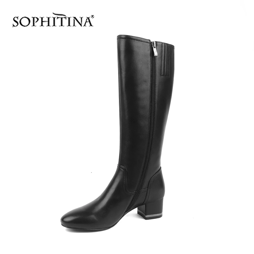 SOPHITINA/зимние теплые женские ботинки Новинка модная однотонная