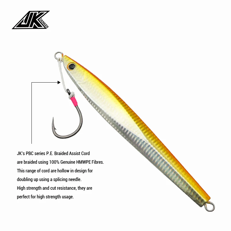 JK Braided Core PE Assist Line 100 200 250 300 400 LB Japanese Imports PE Line For Assist Hook Sea Braided Fishing Line Leader
