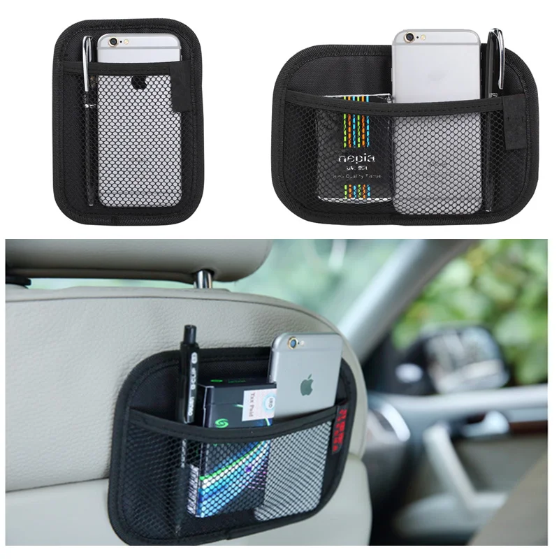 

Car Storage Net Bag Stick-up Mesh Net Storage Bag Phone Holder Organizer Fits for All The Car Models Auto Interior Accessories