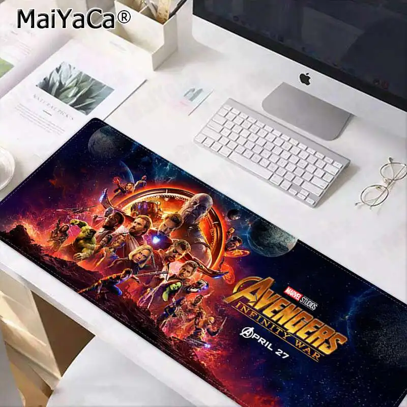 Lock Edge 40X90cm MaiYaCa Супергерои Мстители Бесконечность Блокировка края коврик для мыши игра скорость/Управление версия большой игровой коврик для мыши - Цвет: Lock Edge 40X90cm