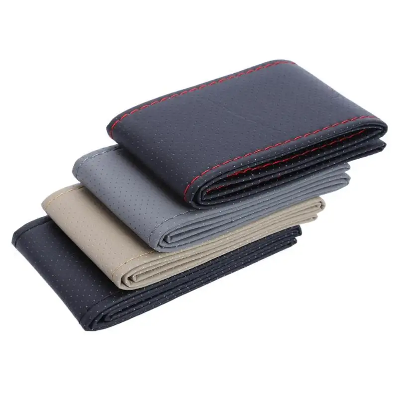 Car Styling DIY Car Steering Wheel Cover With Needles Thread Artificial