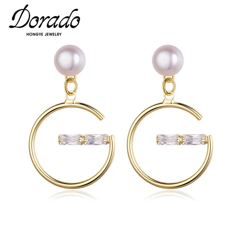 

Hongye New Arrival Fashion Round Pearl Drop Earrings for Women Party Not Closed Circle Bohemian Punk Zircon Jewelry Brincos