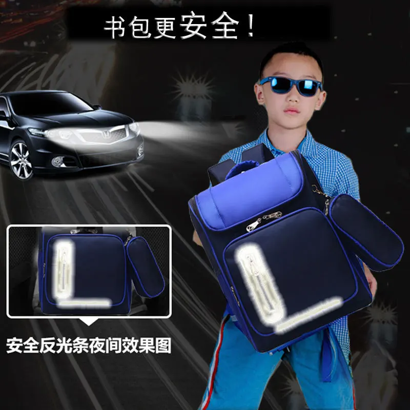 

Qi Ji Schoolbag for Elementary School Students Backpack Printed Words Children 3D School Bag