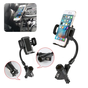 

Dual USB Car Charger Holder Mount with Cigarette Lighter Chargers for Cell Phone Auto Interior Accessories Car Stying