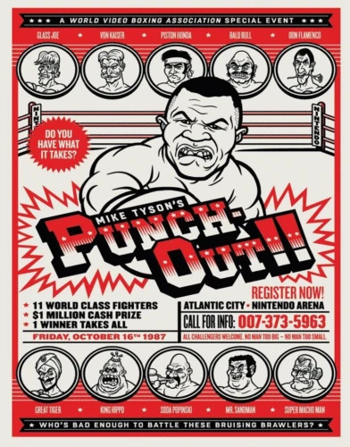 Placa De Pared Con Póster De Nintendo Punch Out, Cartel De Hojalata De Metal Clalsico