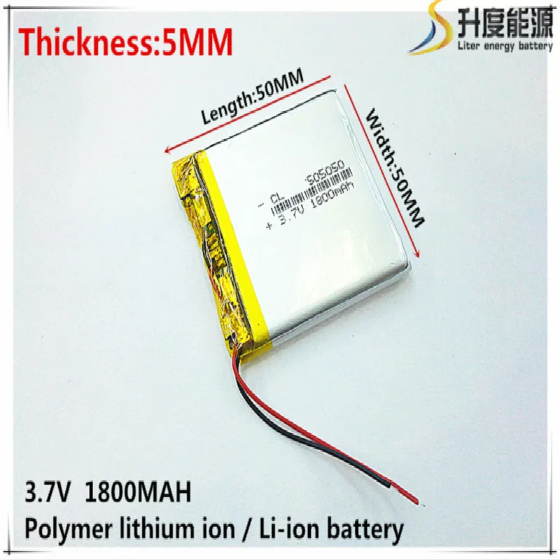 

3.7V,1800mAH,[505050] PLIB; polymer lithium ion / Li-ion battery for GPS,mp3,mp4,mp5,dvd,bluetooth,model toy