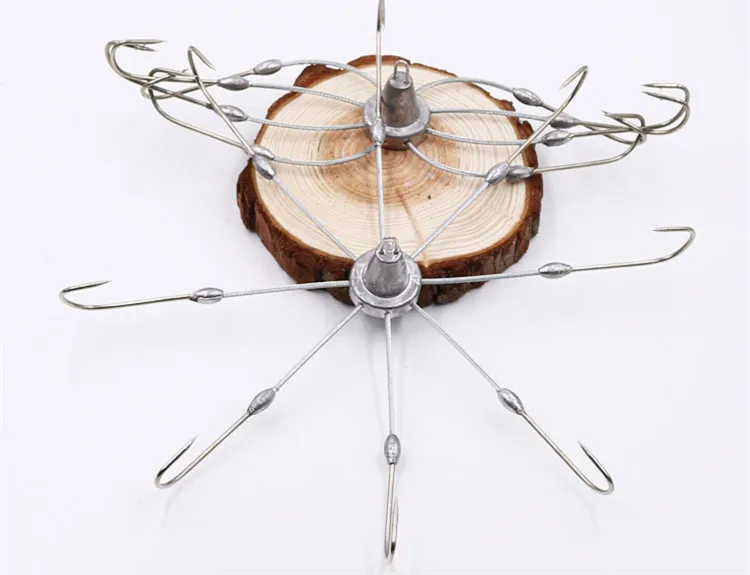 Fishing Crab Hook 8/10 Hooks Crabs Trap Fishhook with Lead Explosion Fishing Hooks