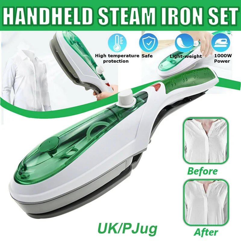 1000W Portable Handheld Electric Steam Iron Brush Steamer Travel Laundry Clothes UK Plug