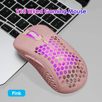 

Office Notebook Mice Mouse Pro Gamer USB Wired Gaming Mouse 6400DPI 6 Button Honeycomb Hollow Ergonomic Design Mice