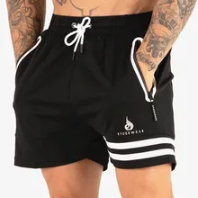 Новые летние мужские шорты для фитнеса, бодибилдинга, модные повседневные дышащие быстросохнущие шорты для бега, мужские шорты с карманами на молнии