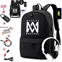 IMIDO Маркус и Мартинус рюкзак для учащихся обратно в школу Usb зарядка через плечо рюкзак большой емкости Подростковая дорожная сумка