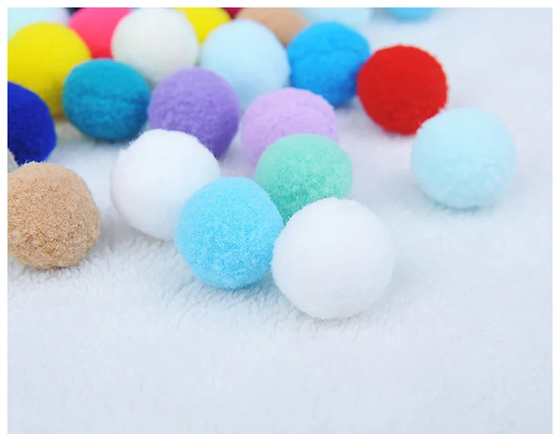 10/30/70/100PCS Colorful Plush Ball Cat Toys Molar Bite Resistant Bouncy Ball Interactive Funny Cat Balls Chew Toy Pets Supplies
