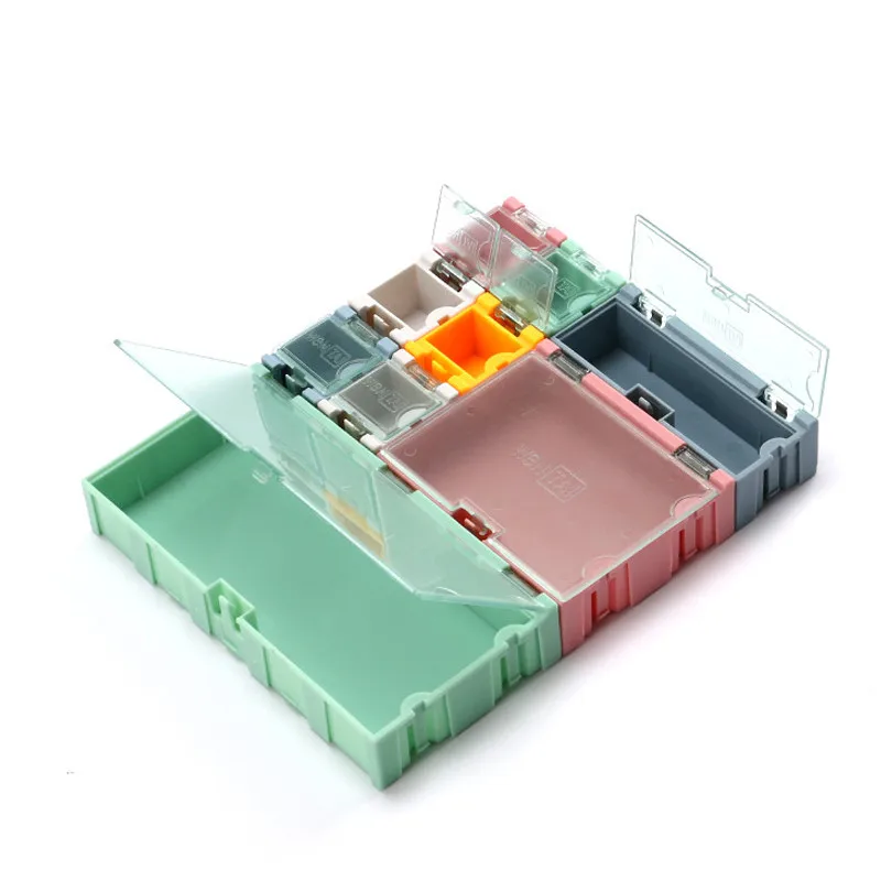 1 set=9 pcs SMD SMT IC Electronic Component Mini Storage Box and Practical Jewelry Storaged Case Assorted Kit (1)