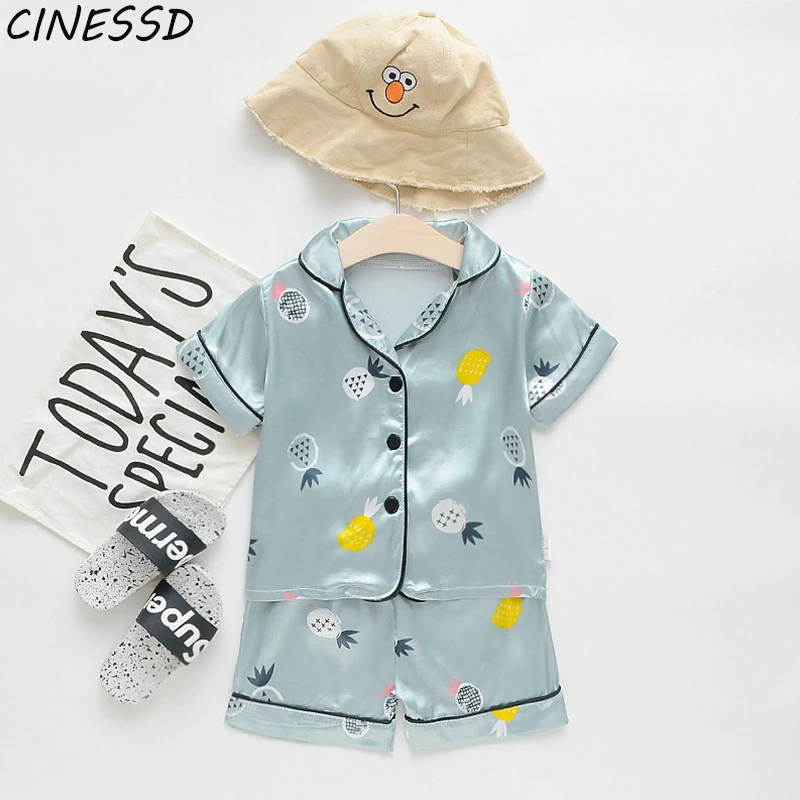 

New Summer Children Pajama Sets Cute Bear Girls Clothing Sets Baby Boys Sleepwear Pajamas Set Infant Kids Sleepwear 0-3Y