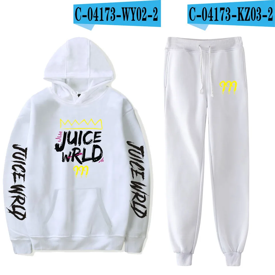 Juice Wrld осенне-зимний комплект из двух предметов s теплая популярная одежда повседневный комплект из 2 предметов для женщин и мужчин комплект с длинными рукавами и штанами - Цвет: C04173 - 2