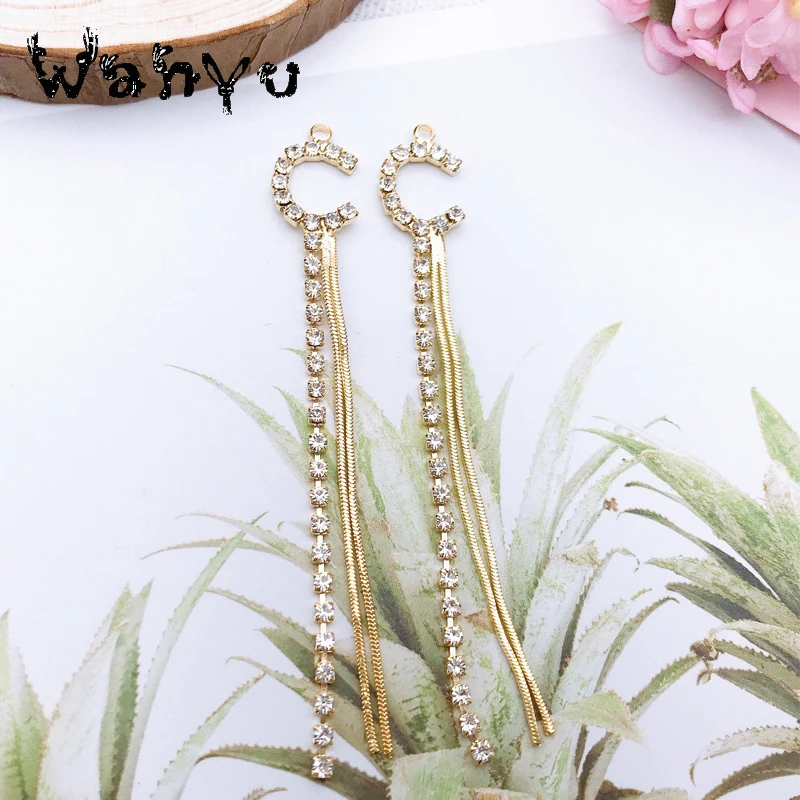 Серьги DIY с геометрическим бриллиантом и бахромой, серьги с геометрическим алфавитом