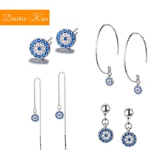 Глаз демона серьги гвоздики Титан инкрустация из нержавеющей стали модные циркониевые серьги Модные женские ювелирные изделия подарок