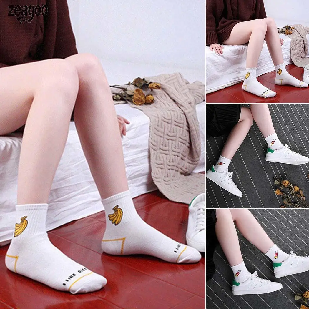 Женские повседневные Нескользящие дышащие, как показано на картинке, удобные носки средней длины без пятки