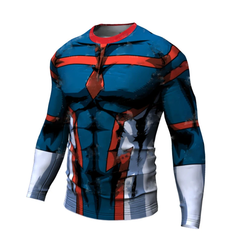

2023 Breathable Men's Fashion T-shirt Men Casual Compression Tight T-shirt Long Sleeve Plain Gym Sport T-shirt Quick Dry