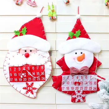 

Christmas Hanging Advent Calendars 24 Days Countdown To Xmas Holiday Gift Wall Decorations Santa Claus/Snowman