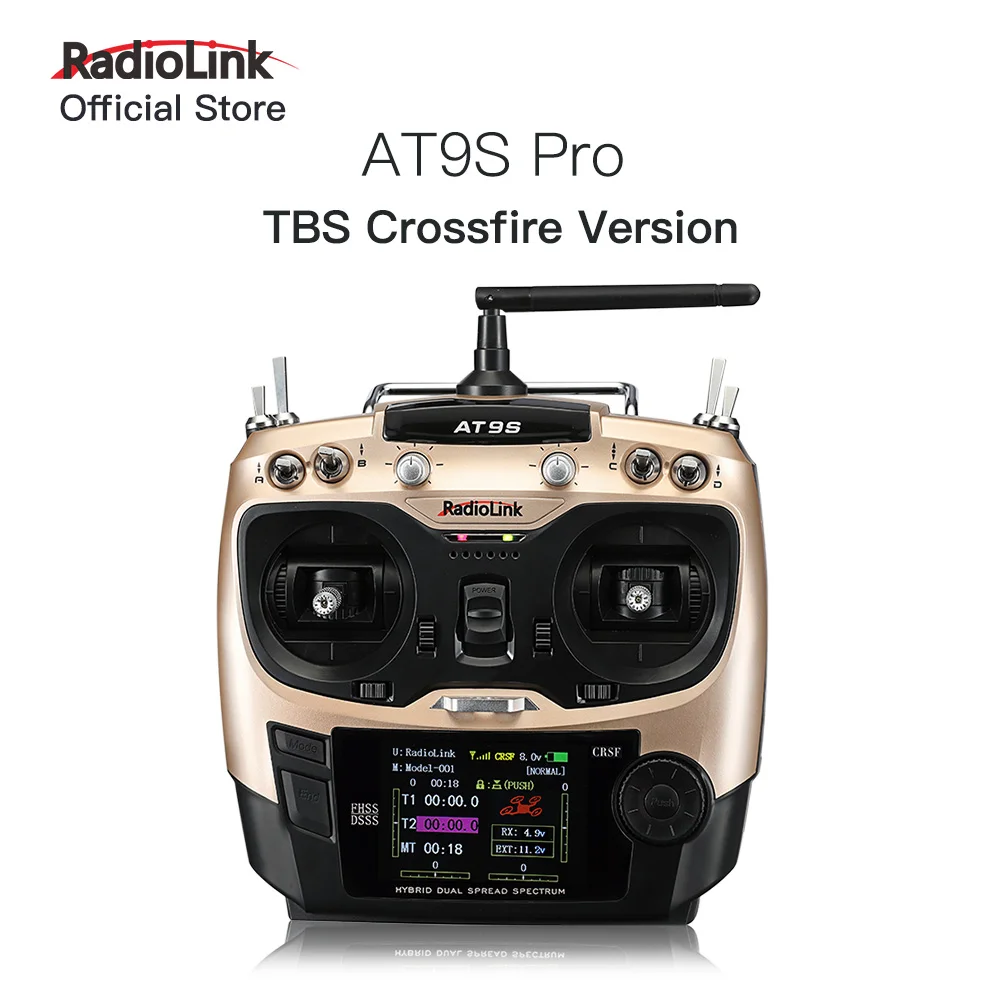 Радиоуправляемый контроллер Radiolink AT9S Pro TX 10/12CH T8S Crossfire с R12DSM RX 2,4G для гоночного дрона в режиме 1/2