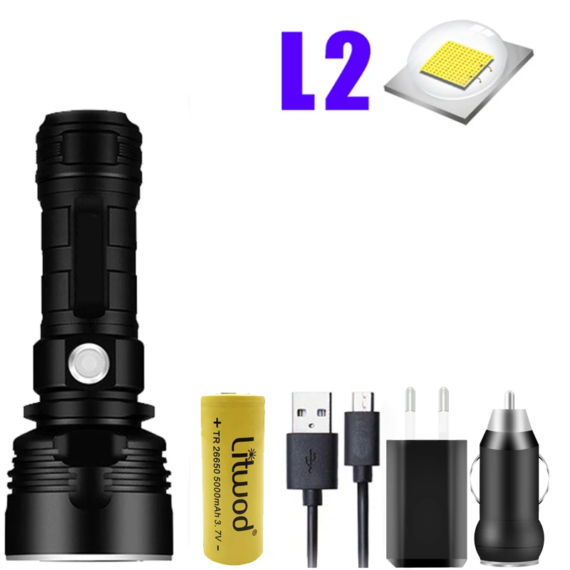 Option C Z40YB07 XHP70 супер мощный светодиодный фонарь L2 тактический фонарь USB Перезаряжаемый Linterna водонепроницаемый фонарь ультра яркий фонарь - Испускаемый цвет: Option C