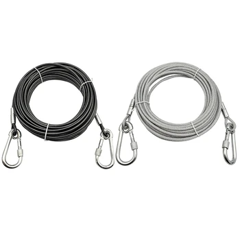 

Super Long Dog Training Leashes Indestructible Safety anti-bite traction rope pet chain wire rope With Buffer SpringA1