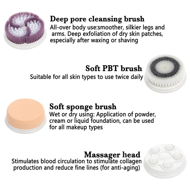 Rechargable Electric Face Cleansing Brush Facial Exfoliation Pore Cleaner Facial Washing Cleaning Brush Skin Care Wash Machine 2