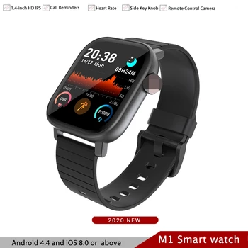 

M1 Smart Watch Man Women IP68 Heartrate Fitness Tracker Blood Pressure Monitor Smart Watch Android Waterproof For Ios 2020 New