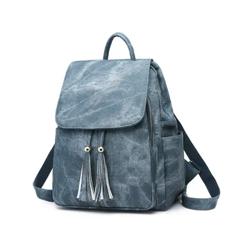 

Tassel Backpack Women Female Vintage Travel Backpack Classic PU Leather Solid Color Backpacks Fashion Shoulder Bag Back Pack
