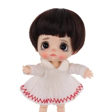 

MUZIWIG DIY BJD Doll Accessories 1/8 BJD/SD Doll Wig Short Bangs Hair BOBO Head High Temperature Fiber Wig For Doll Girl Gift
