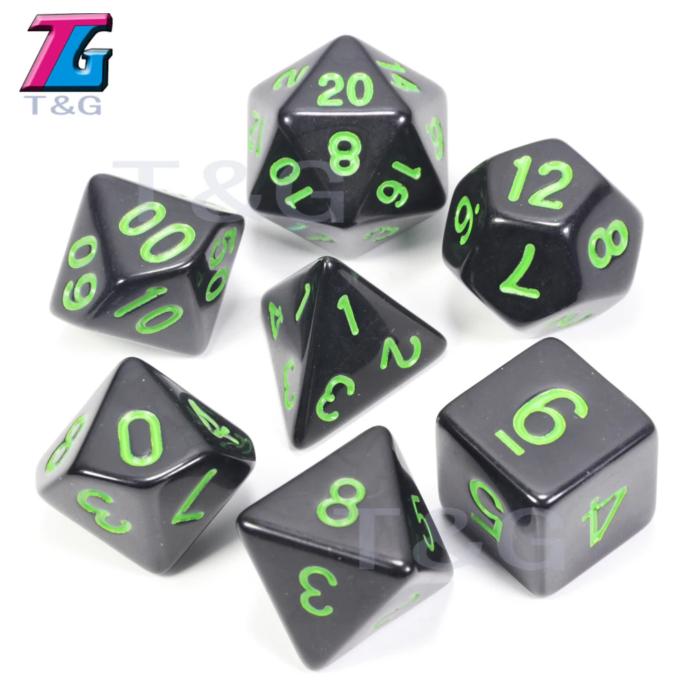 Одежда высшего качества 7 шт./компл. акриловые многогранные TRPG игры для Подземелья и Драконы непрозрачные D4-D20 Multi по бокам кости Pop для игровая