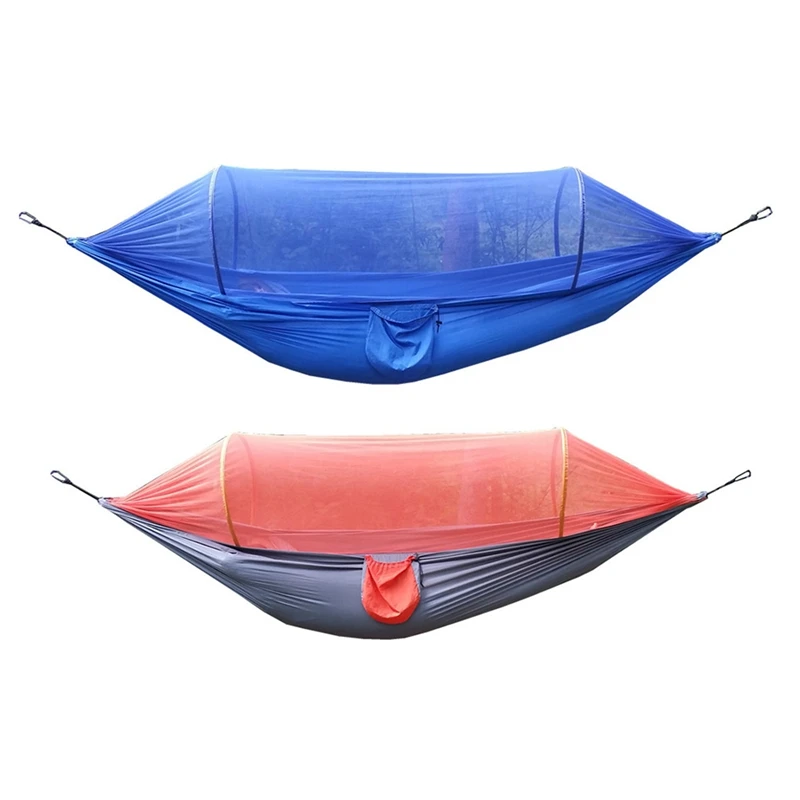

Fashion-2Pcs Outdoor Camping Hammock with Mosquito Nets Hammock Tent Tied with Insect Nets Tear-Resistant Nylon Speed Open Mosqu
