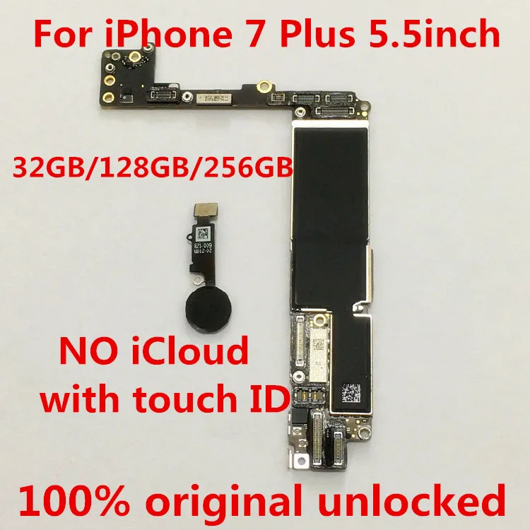 100% оригинальная разблокированная материнская плата для iphone7plus 32 ГБ с Touch ID