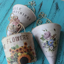 Florero colgante de plástico para decoración del hogar, maceta Vintage para colgar en la pared, suministros de jardín, cesta de flores