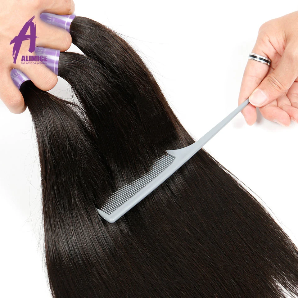 Малазийские пучки прямых и волнистых волос дело человеческие волосы 3/4 пряди alimice remy волосы для наращивания 8-28 дюймов натуральный цвет