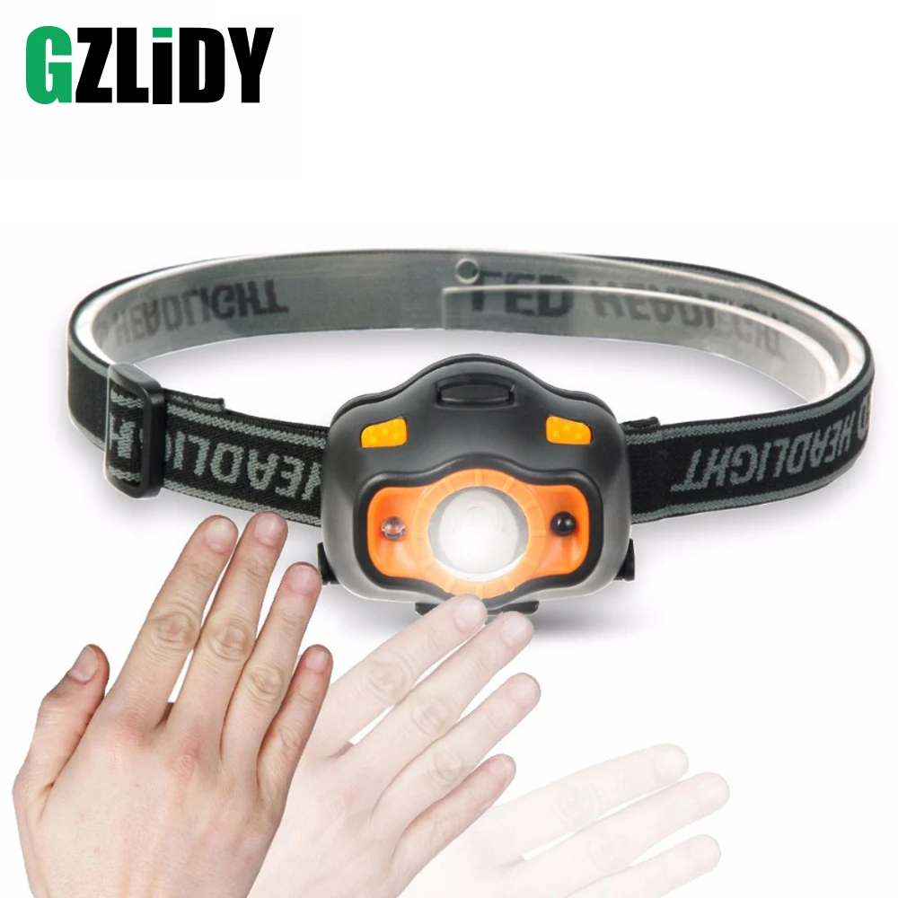 

Portable LED Headlamp with Sensor MINI Headlight 3 Lighting Modes Waterproof Torch Use 3 AAA Batteries for Camping, Running.etc
