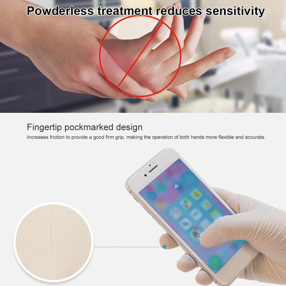 Medicom 1154D 100Pcs Disposable Nitrile Rubber Glove Thick Powder Free Strong Stretchy Work Gloves Food Medical Laboratory Use