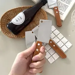 Coreano mini faca de cozinha ins bonito kawaii criativo aço inoxidável unboxing pão pizza utilitário faca escritório e material escolar