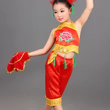 Детская одежда для выступлений; танцевальные костюмы в народном китайском стиле для девочек; детская Одежда для танцев