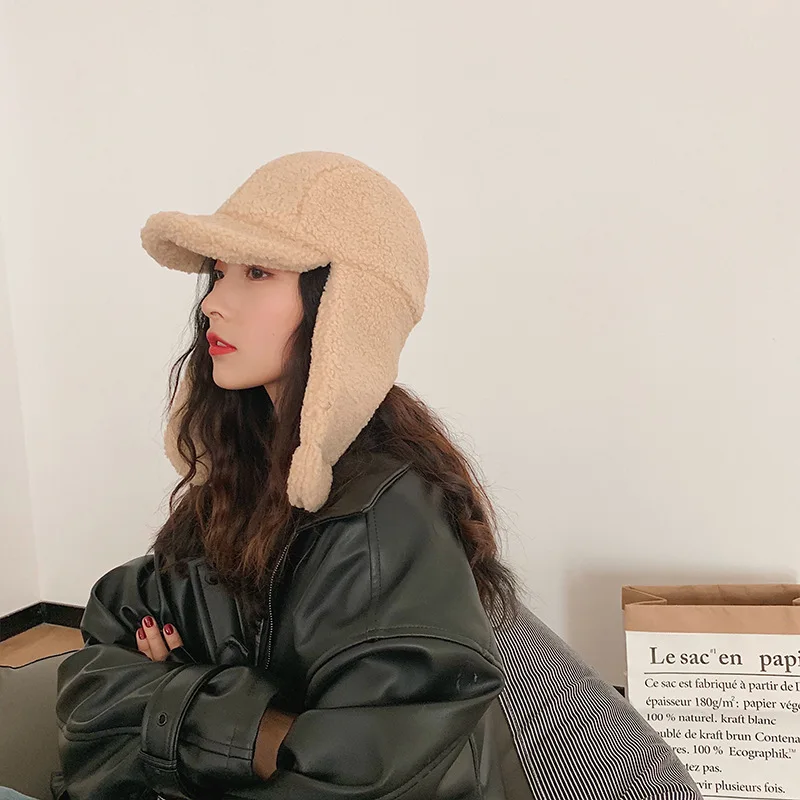 2021 Women's Hat Winter Hat for Female Thicken Cold Cap Warm Hat Windbreak Hat Warm Hat Pilot Cap Hat with Earflaps Lady Beanie