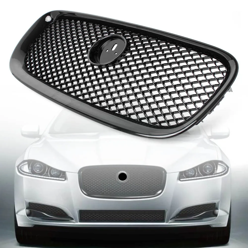 Передний гоночный гриль для Jaguar XF XFR X250 2012 2013 2014 2015 верхняя сетчатая решетка