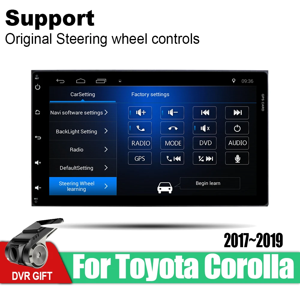 Автомобильный мультимедийный плеер на Android с GPS для Toyota Corolla 2017 2018 2019